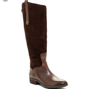 Sam Edelman Brown Suede Tall Leather Boots
